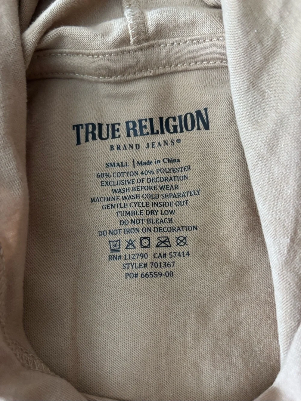 True Religion Graphic hooded tee shirt